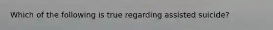 Which of the following is true regarding assisted suicide?
