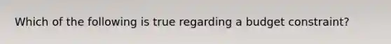 Which of the following is true regarding a budget constraint?