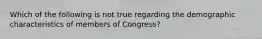 Which of the following is not true regarding the demographic characteristics of members of Congress?