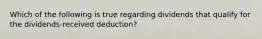 Which of the following is true regarding dividends that qualify for the dividends-received deduction?