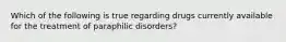 Which of the following is true regarding drugs currently available for the treatment of paraphilic disorders?