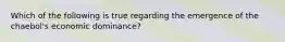 Which of the following is true regarding the emergence of the chaebol's economic dominance?