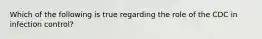 Which of the following is true regarding the role of the CDC in infection control?