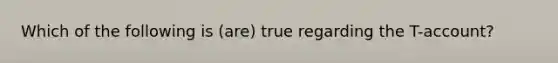 Which of the following is (are) true regarding the T-account?