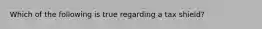 Which of the following is true regarding a tax shield?