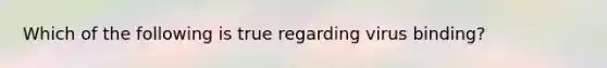 Which of the following is true regarding virus binding?