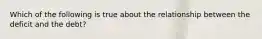 Which of the following is true about the relationship between the deficit and the debt?