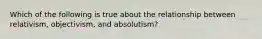 Which of the following is true about the relationship between relativism, objectivism, and absolutism?