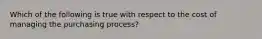 Which of the following is true with respect to the cost of managing the purchasing process?