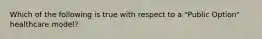 Which of the following is true with respect to a "Public Option" healthcare model?