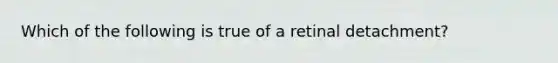 Which of the following is true of a retinal detachment?