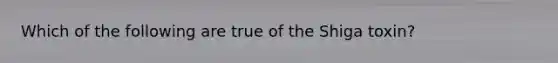 Which of the following are true of the Shiga toxin?