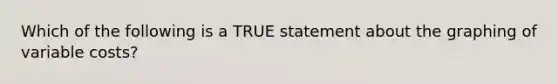 Which of the following is a TRUE statement about the graphing of variable costs?