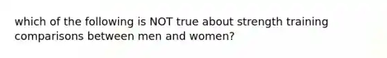 which of the following is NOT true about strength training comparisons between men and women?