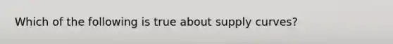 Which of the following is true about supply curves?