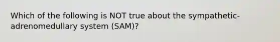 Which of the following is NOT true about the sympathetic-adrenomedullary system (SAM)?