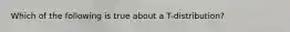Which of the following is true about a T-distribution?