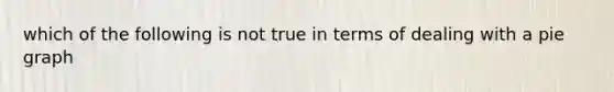 which of the following is not true in terms of dealing with a pie graph