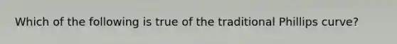 Which of the following is true of the traditional Phillips curve?