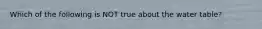 Which of the following is NOT true about the water table?