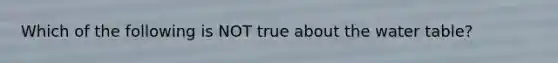 Which of the following is NOT true about the water table?