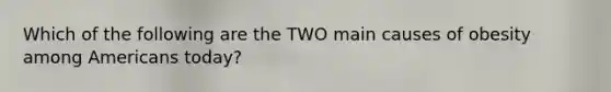 Which of the following are the TWO main causes of obesity among Americans today?