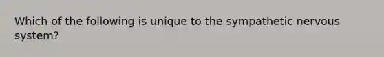 Which of the following is unique to the sympathetic nervous system?