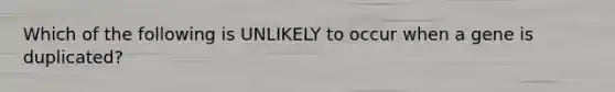 Which of the following is UNLIKELY to occur when a gene is duplicated?