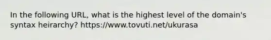 In the following URL, what is the highest level of the domain's syntax heirarchy? https://www.tovuti.net/ukurasa