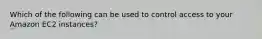 Which of the following can be used to control access to your Amazon EC2 instances?
