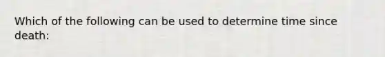 Which of the following can be used to determine time since death:
