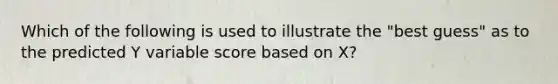 Which of the following is used to illustrate the "best guess" as to the predicted Y variable score based on X?