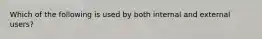 Which of the following is used by both internal and external​ users?