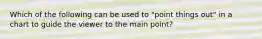 Which of the following can be used to "point things out" in a chart to guide the viewer to the main point?