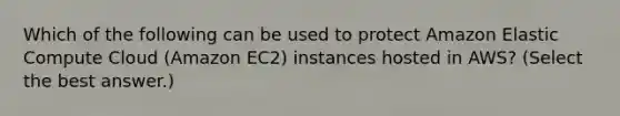 Which of the following can be used to protect Amazon Elastic Compute Cloud (Amazon EC2) instances hosted in AWS? (Select the best answer.)