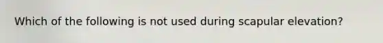 Which of the following is not used during scapular elevation?