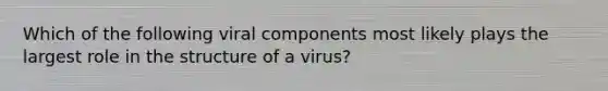 Which of the following viral components most likely plays the largest role in the structure of a virus?