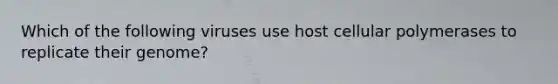 Which of the following viruses use host cellular polymerases to replicate their genome?