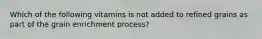 Which of the following vitamins is not added to refined grains as part of the grain enrichment process?