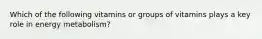 Which of the following vitamins or groups of vitamins plays a key role in energy metabolism?