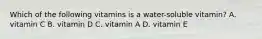 Which of the following vitamins is a water-soluble vitamin? A. vitamin C B. vitamin D C. vitamin A D. vitamin E