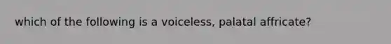 which of the following is a voiceless, palatal affricate?