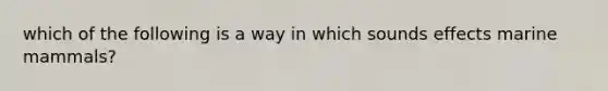 which of the following is a way in which sounds effects marine mammals?