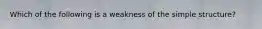 Which of the following is a weakness of the simple​ structure?