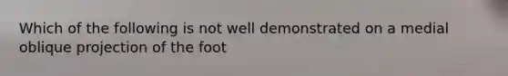 Which of the following is not well demonstrated on a medial oblique projection of the foot