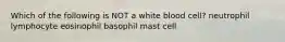 Which of the following is NOT a white blood cell? neutrophil lymphocyte eosinophil basophil mast cell