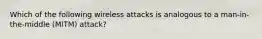 Which of the following wireless attacks is analogous to a man-in-the-middle (MITM) attack?