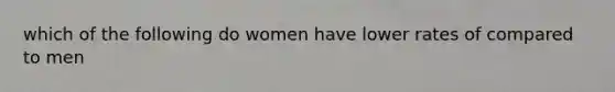 which of the following do women have lower rates of compared to men