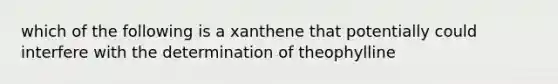 which of the following is a xanthene that potentially could interfere with the determination of theophylline