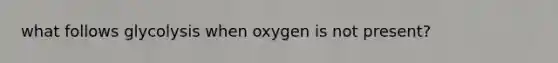 what follows glycolysis when oxygen is not present?